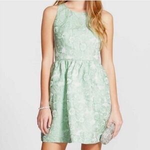 Mendocino Mint Green A-Line Embossed Floral Cocktail Dress - NWT